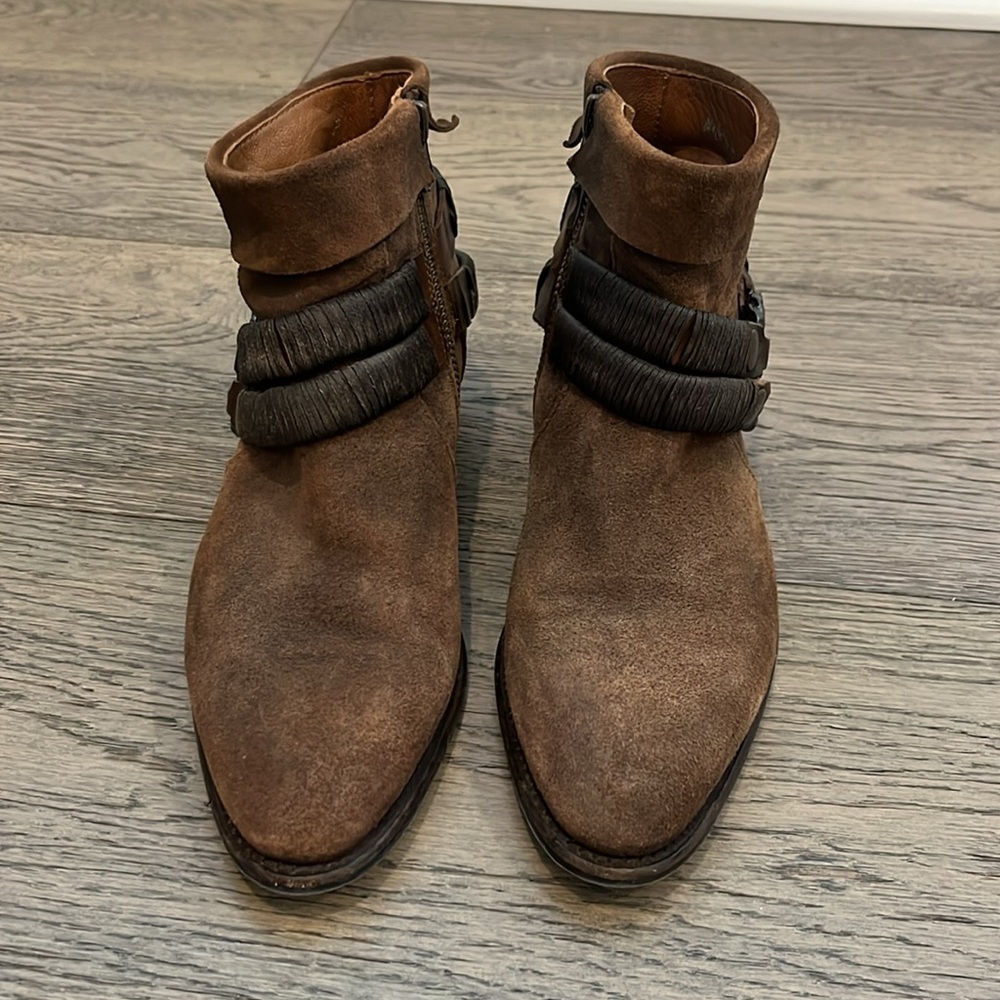 Sundance Womens Elida Burnished Brown Harness Ankle Booties Size 36 - Picture 3 of 8